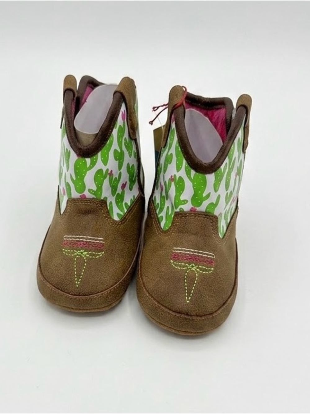 Ariat Brown and Green Cactus Baby Western Booties